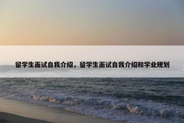 留学生面试自我介绍，留学生面试自我介绍和学业规划