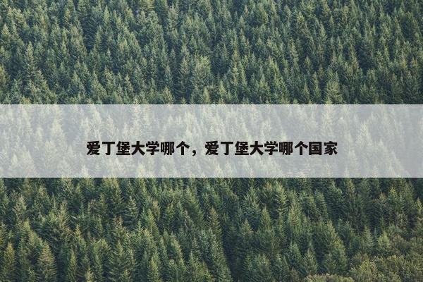 爱丁堡大学哪个，爱丁堡大学哪个国家