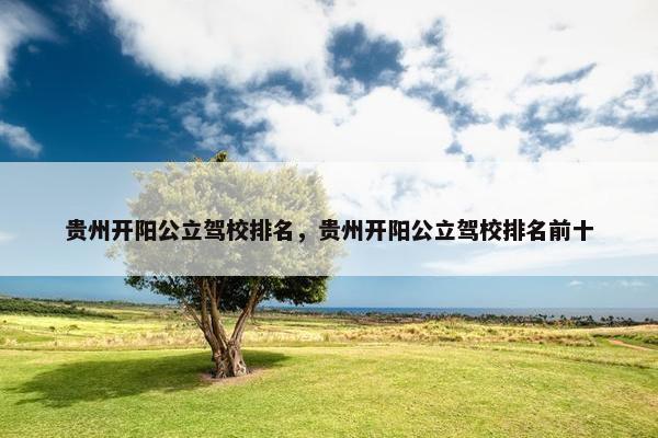贵州开阳公立驾校排名，贵州开阳公立驾校排名前十