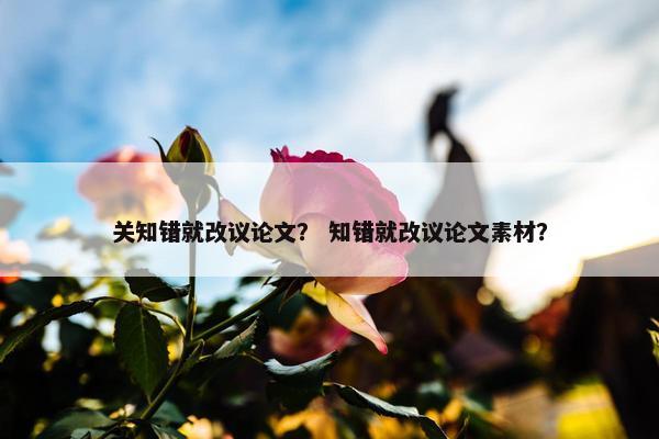 关知错就改议论文？ 知错就改议论文素材？
