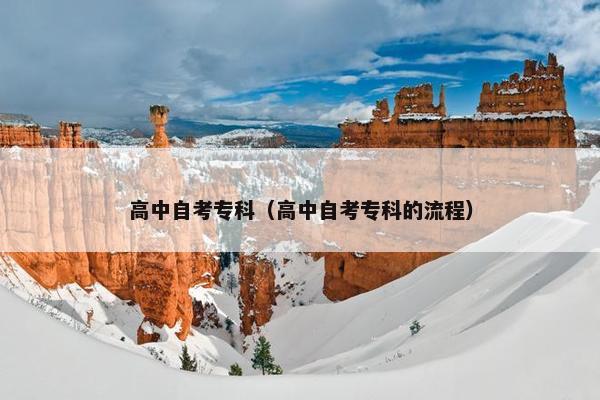 高中自考专科（高中自考专科的流程）
