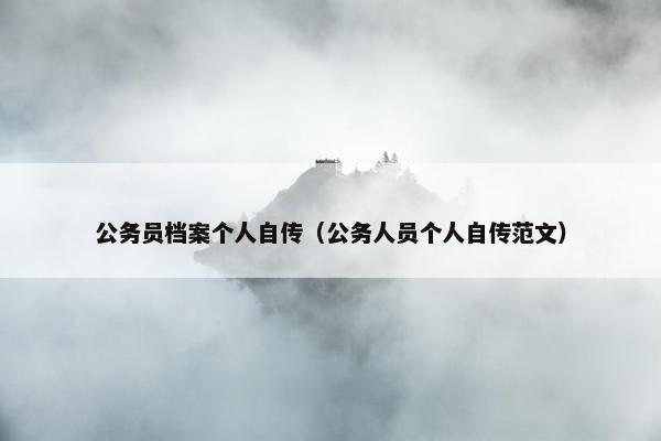 公务员档案个人自传（公务人员个人自传范文）