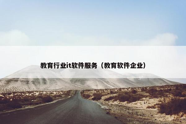 教育行业it软件服务（教育软件企业）