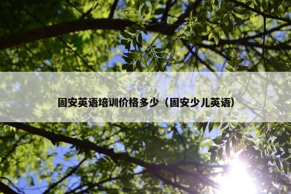 固安英语培训价格多少（固安少儿英语）