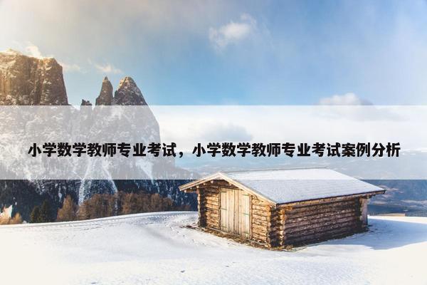 小学数学教师专业考试，小学数学教师专业考试案例分析