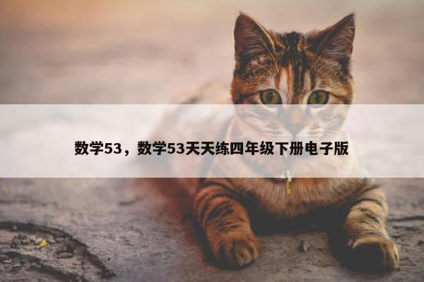 数学53，数学53天天练四年级下册电子版
