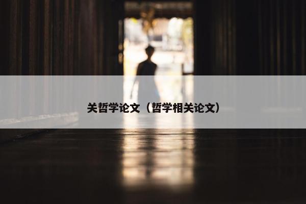 关哲学论文（哲学相关论文）