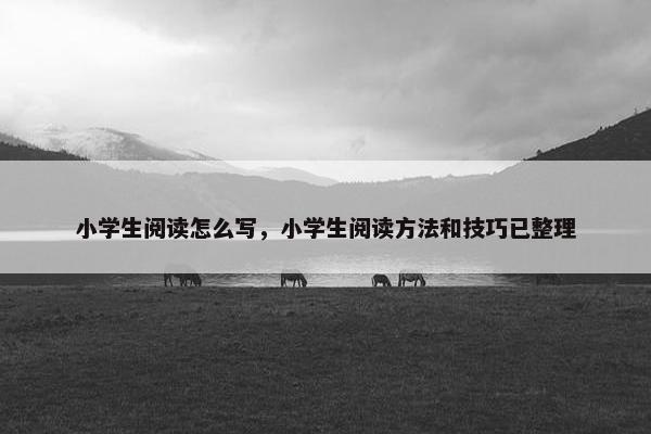 小学生阅读怎么写，小学生阅读方法和技巧已整理