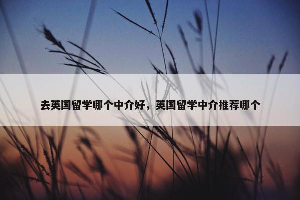 去英国留学哪个中介好，英国留学中介推荐哪个