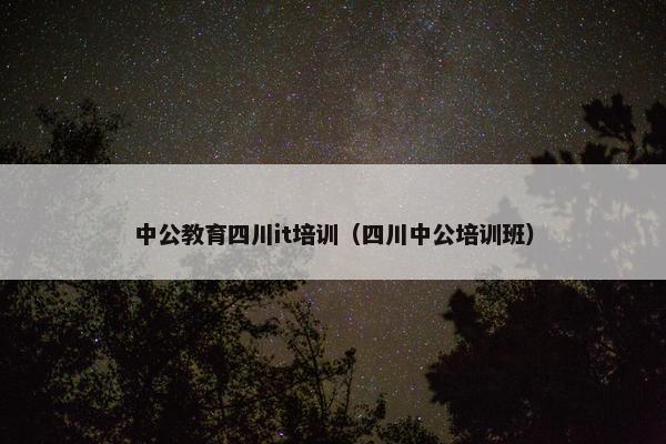 中公教育四川it培训（四川中公培训班）