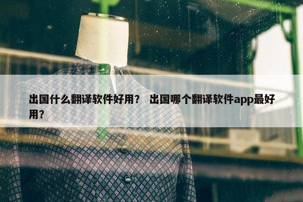 出国什么翻译软件好用？ 出国哪个翻译软件app最好用？