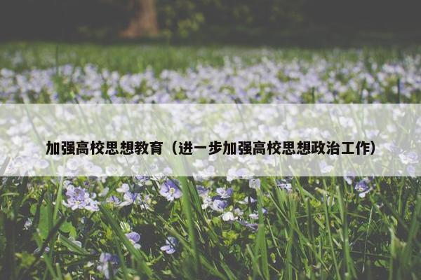 加强高校思想教育（进一步加强高校思想政治工作）
