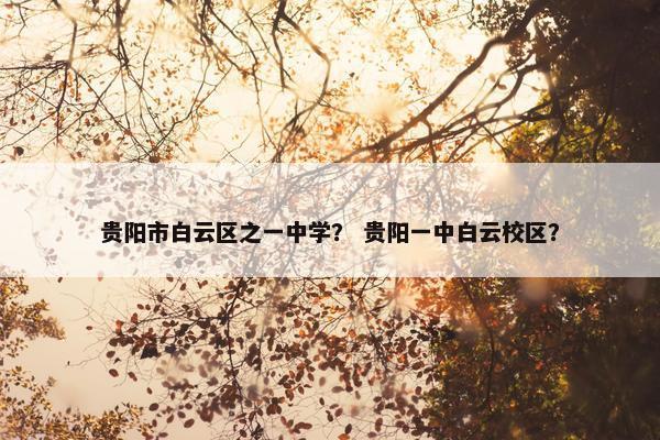 贵阳市白云区之一中学？ 贵阳一中白云校区？