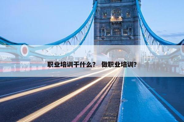 职业培训干什么？ 做职业培训？