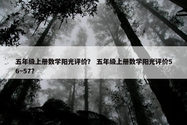 五年级上册数学阳光评价？ 五年级上册数学阳光评价56~57？
