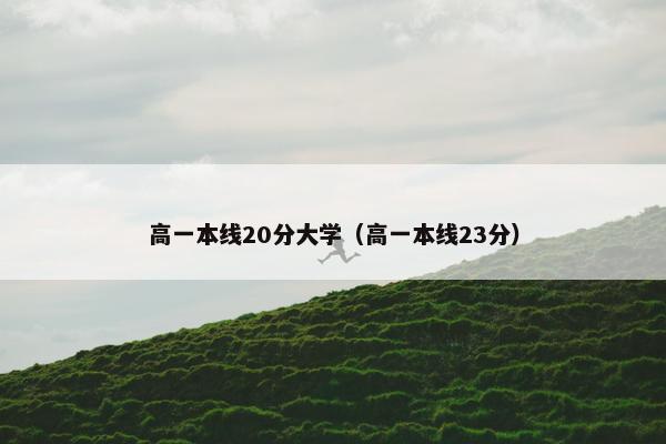 高一本线20分大学（高一本线23分）