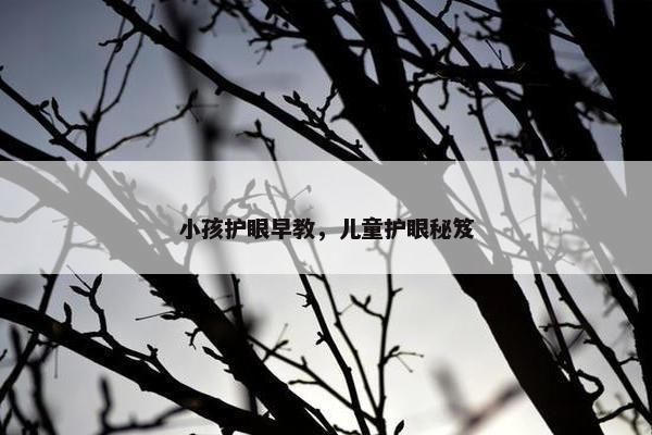 小孩护眼早教，儿童护眼秘笈