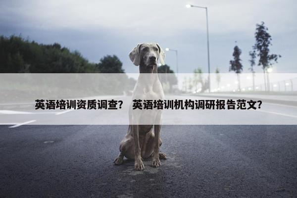 英语培训资质调查？ 英语培训机构调研报告范文？