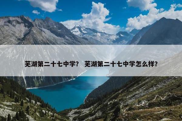 芜湖第二十七中学？ 芜湖第二十七中学怎么样？