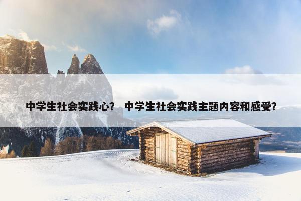 中学生社会实践心？ 中学生社会实践主题内容和感受？
