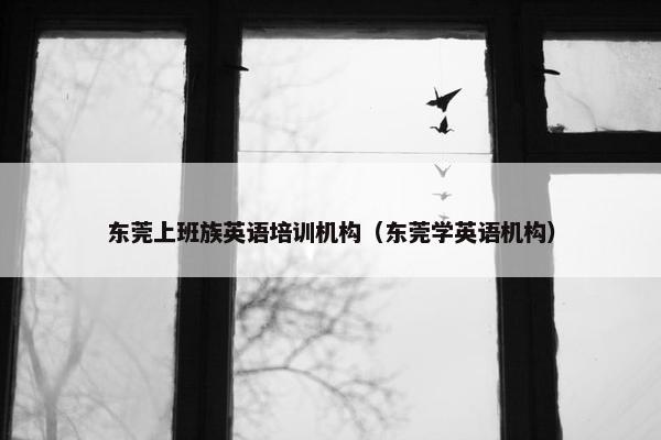 东莞上班族英语培训机构（东莞学英语机构）