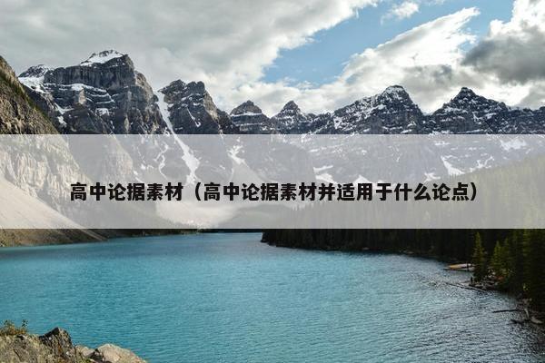 高中论据素材（高中论据素材并适用于什么论点）