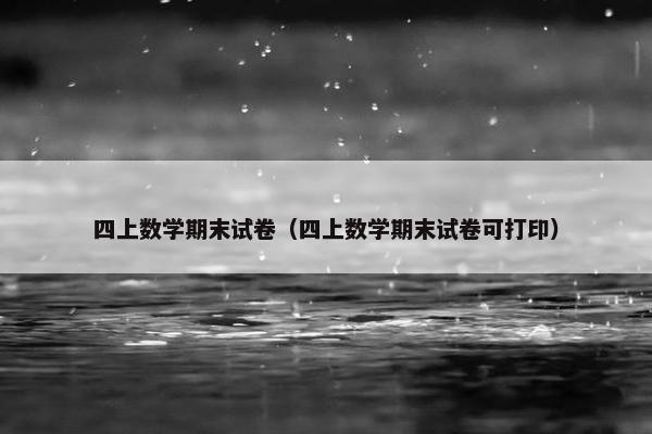 四上数学期末试卷（四上数学期末试卷可打印）