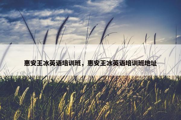 惠安王冰英语培训班，惠安王冰英语培训班地址