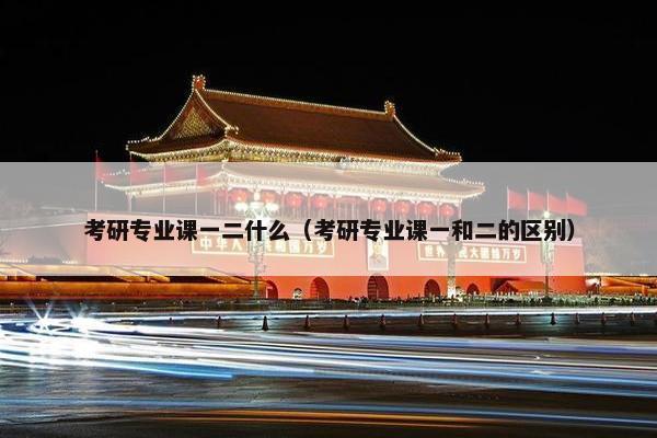 考研专业课一二什么（考研专业课一和二的区别）