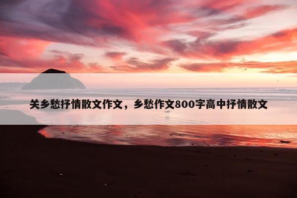 关乡愁抒情散文作文，乡愁作文800字高中抒情散文