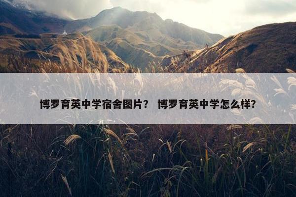 博罗育英中学宿舍图片？ 博罗育英中学怎么样？