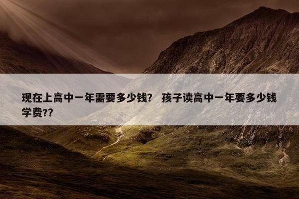 现在上高中一年需要多少钱？ 孩子读高中一年要多少钱学费?？