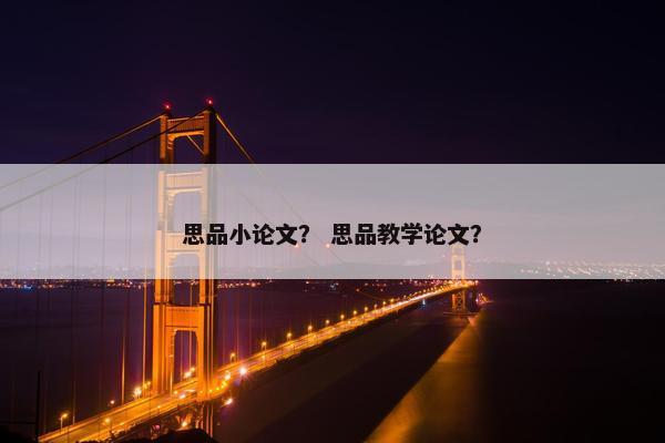 思品小论文？ 思品教学论文？