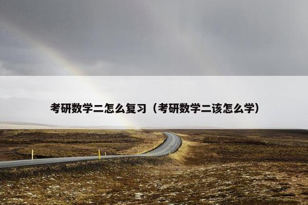 考研数学二怎么复习（考研数学二该怎么学）