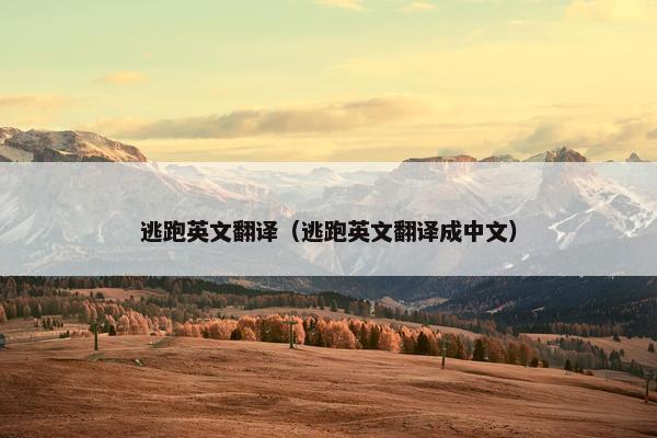 逃跑英文翻译（逃跑英文翻译成中文）