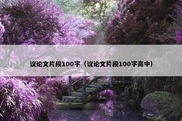 议论文片段100字（议论文片段100字高中）