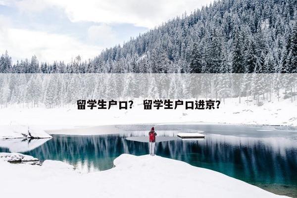留学生户口？ 留学生户口进京？