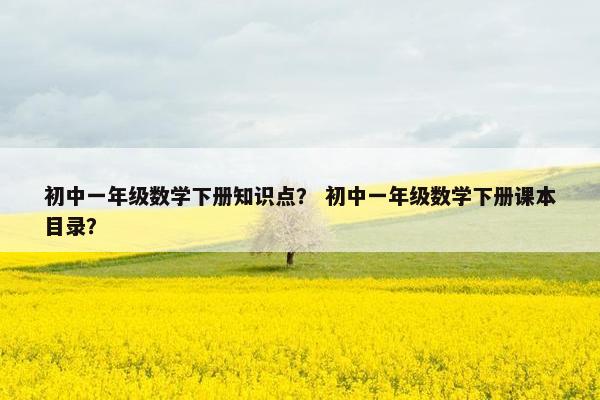 初中一年级数学下册知识点？ 初中一年级数学下册课本目录？