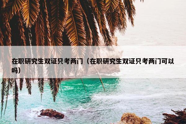 在职研究生双证只考两门（在职研究生双证只考两门可以吗）