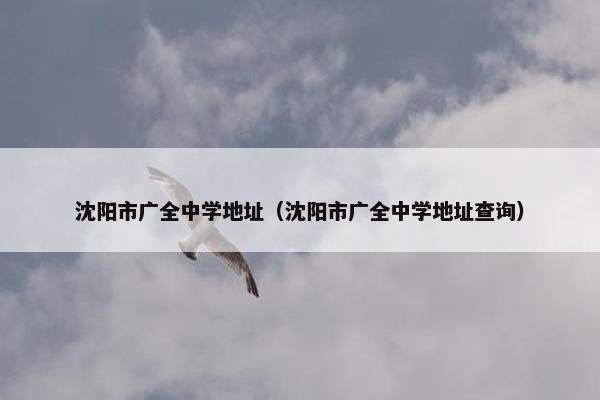 沈阳市广全中学地址（沈阳市广全中学地址查询）