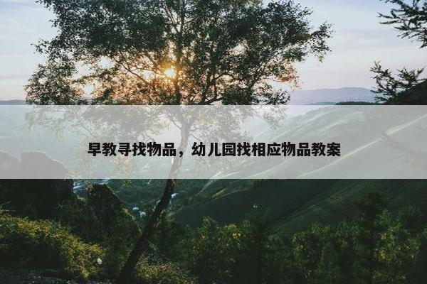 早教寻找物品，幼儿园找相应物品教案