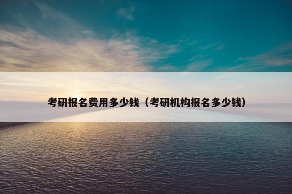 考研报名费用多少钱（考研机构报名多少钱）