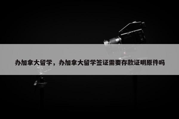 办加拿大留学，办加拿大留学签证需要存款证明原件吗