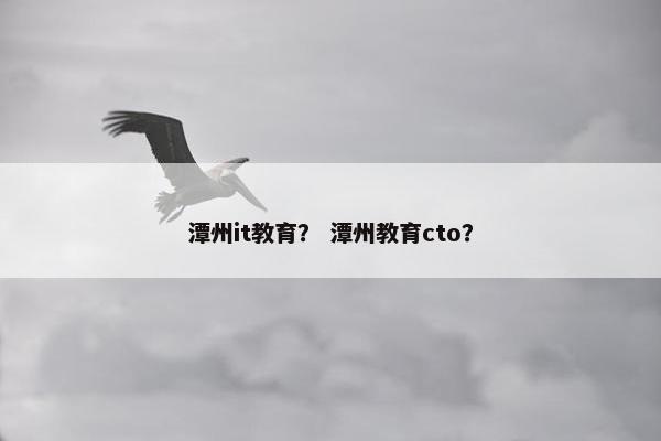 潭州it教育？ 潭州教育cto？