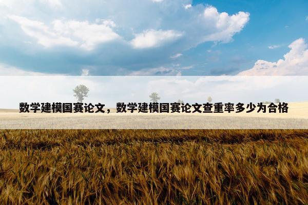 数学建模国赛论文，数学建模国赛论文查重率多少为合格