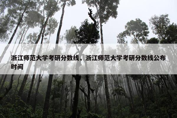 浙江师范大学考研分数线，浙江师范大学考研分数线公布时间
