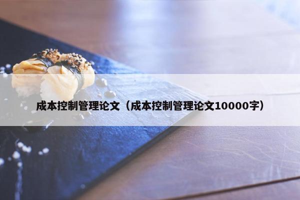 成本控制管理论文（成本控制管理论文10000字）