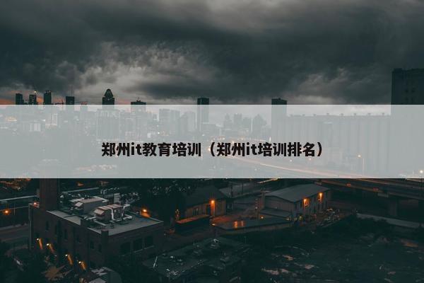 郑州it教育培训（郑州it培训排名）
