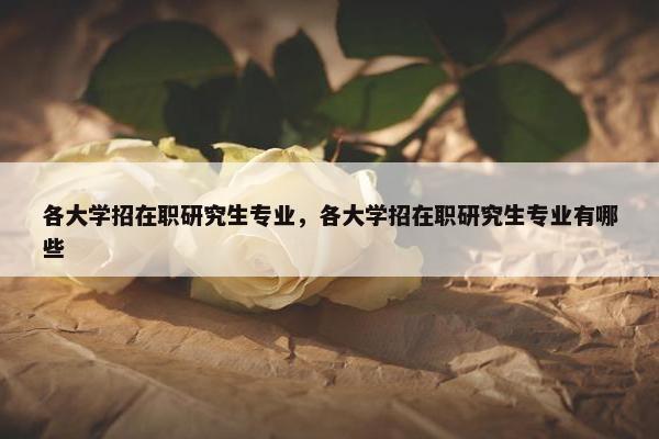 各大学招在职研究生专业，各大学招在职研究生专业有哪些