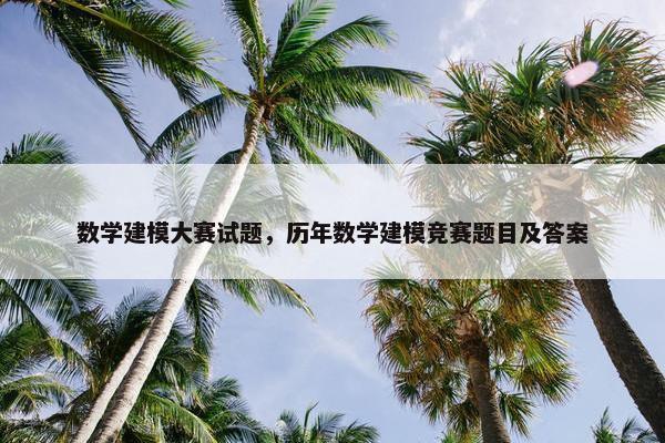 数学建模大赛试题，历年数学建模竞赛题目及答案